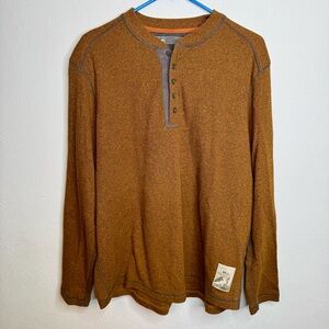 REI Brown Henley Thermal Outdoor Activewear Casual Long Sleeve Shirt Size XLarge